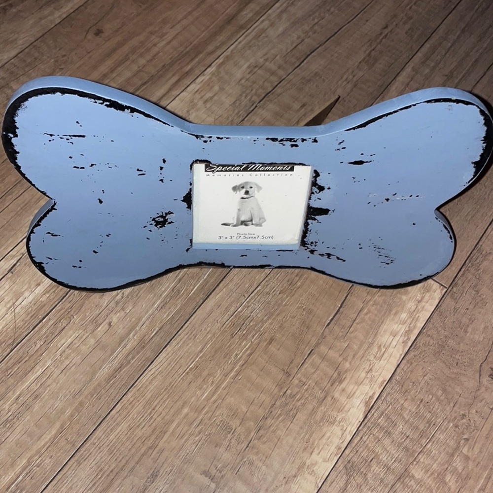 New Special Moments blue black dog pet canine dog bone picture photo frame 3x3